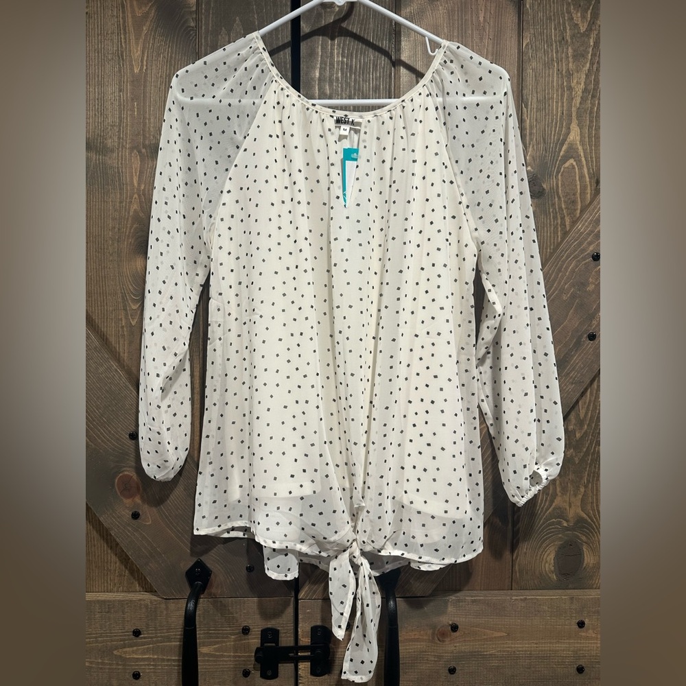 West Kei Medium Tie-Front Blouse - White